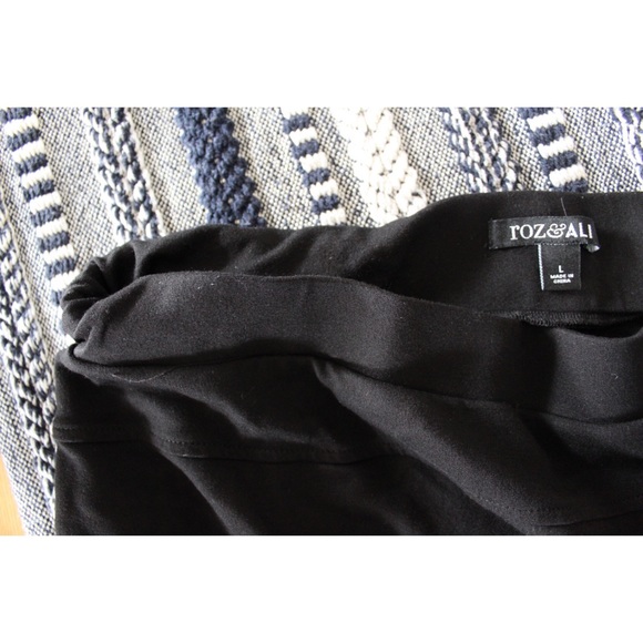 Roz & Ali Vintage Style Swing Midi Skirt Large Preowned Black - Picture 4 of 5